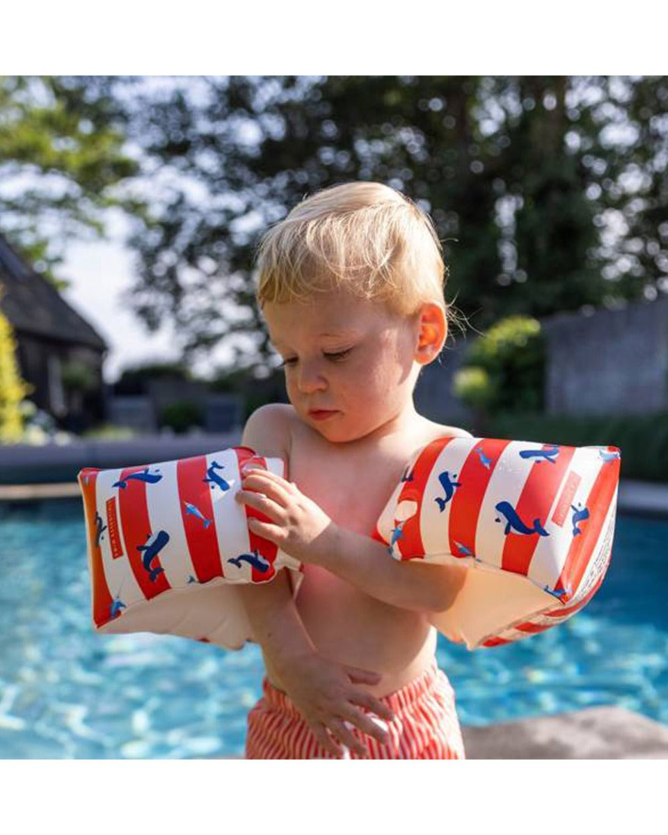 Swim Essentials Red-White Whale Inflatable Swimming Armbands 0-2 years