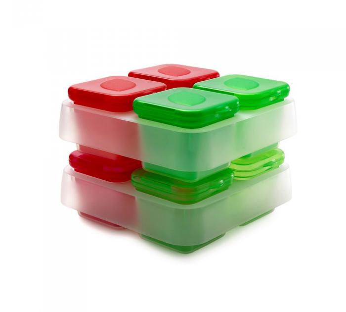 Snips 4 Pieces Frozen Sauce & Herb Small Single Portion Containers 100ML