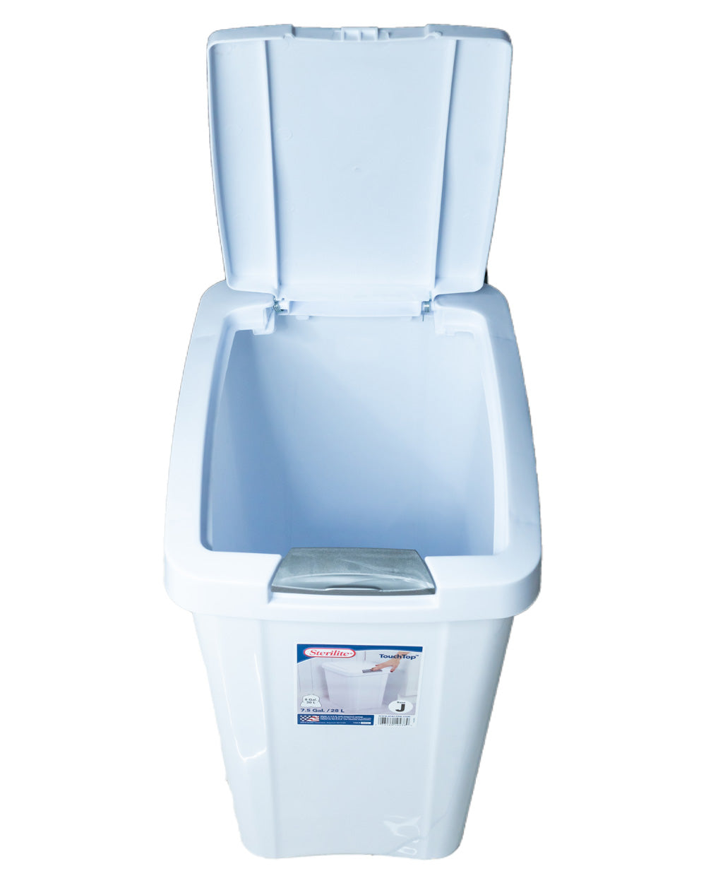 Sterilite 7.5 Gallon White Touch Can