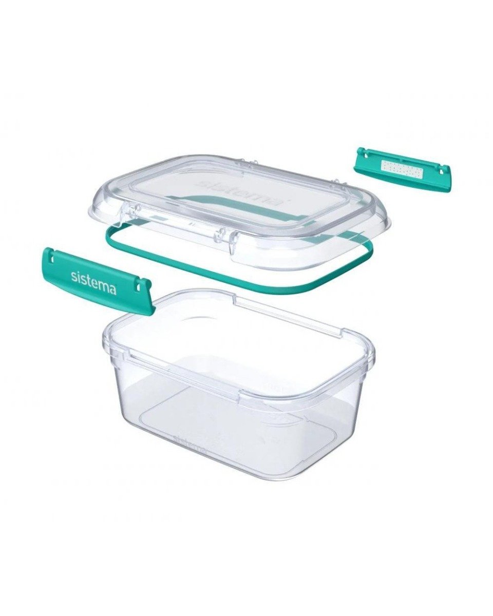 Sistema 1 Liter Rectangular Klip It Plus Minty Teal