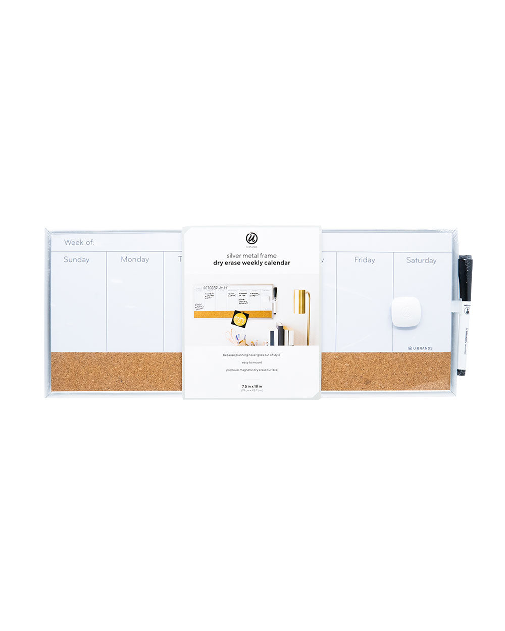 U Brands Aluminum Frame Weekly Planner Board