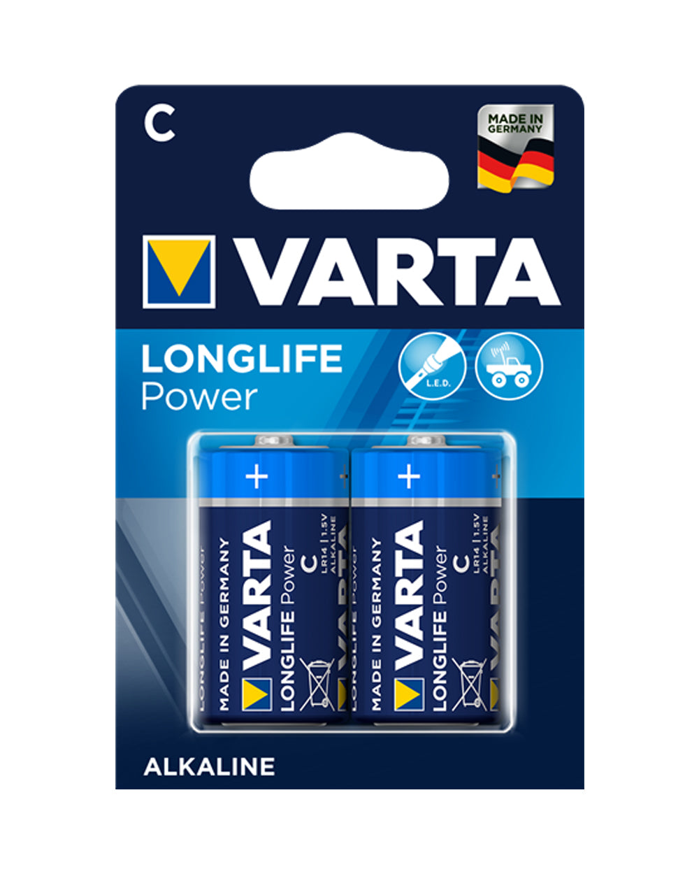 VARTA Longlife Power Pack of 2 C Batteries