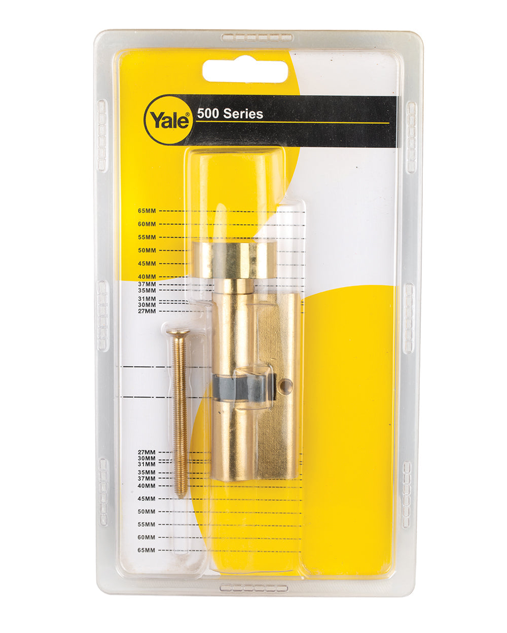 Yale 500 Series Double Euro Profile Cylinder 35+35 Key Plus Coin Polished Brass CH1452