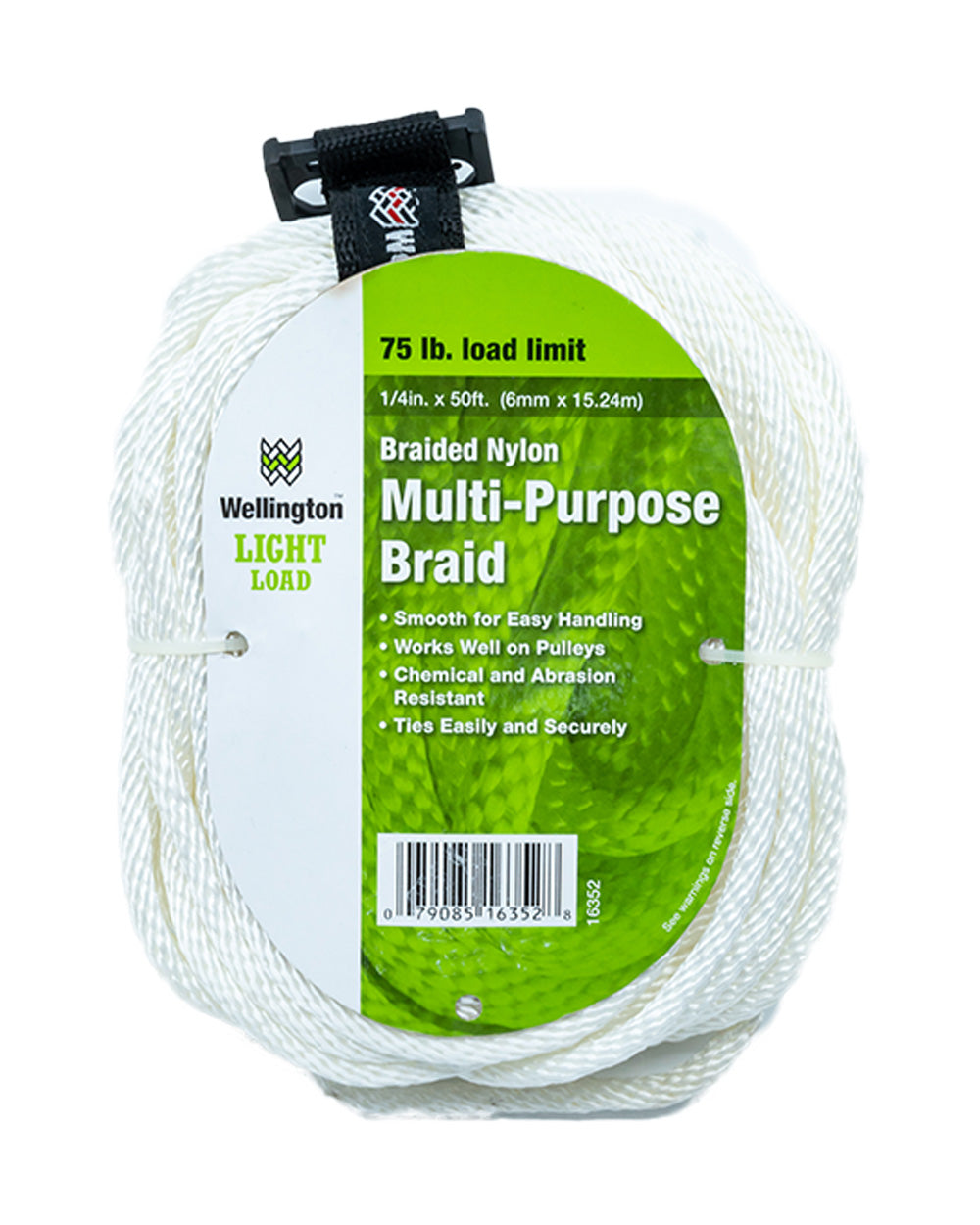 Wellington Cordage 1/4"x50' White Braid Rope