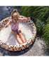 Swim Essentials Beige Leopard Printed Children's Pool 100cm 2 Rings