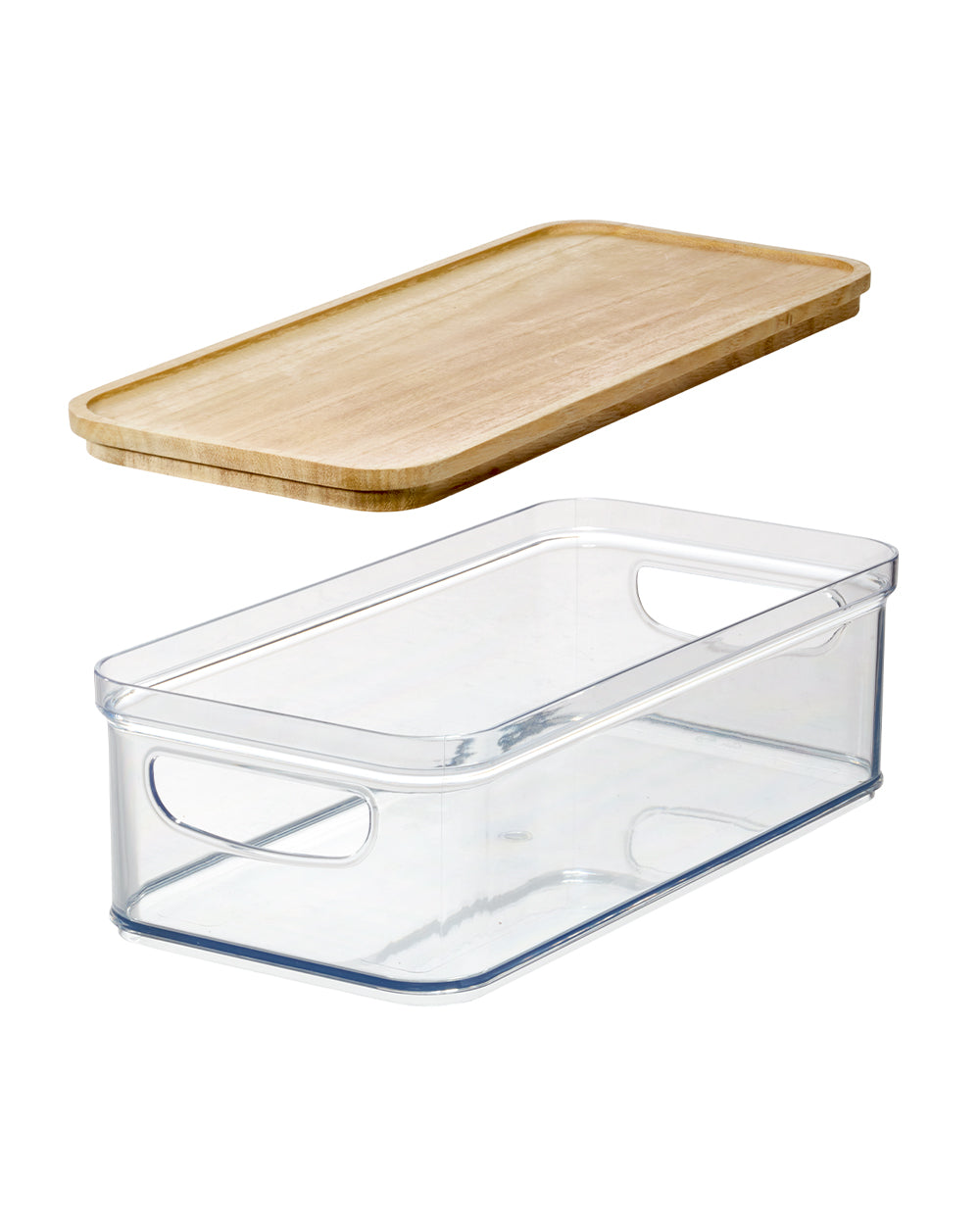 Rosanna Pansino Recycled Plastic Crisp 6 x 12.5 inch Bin with Wood Lid