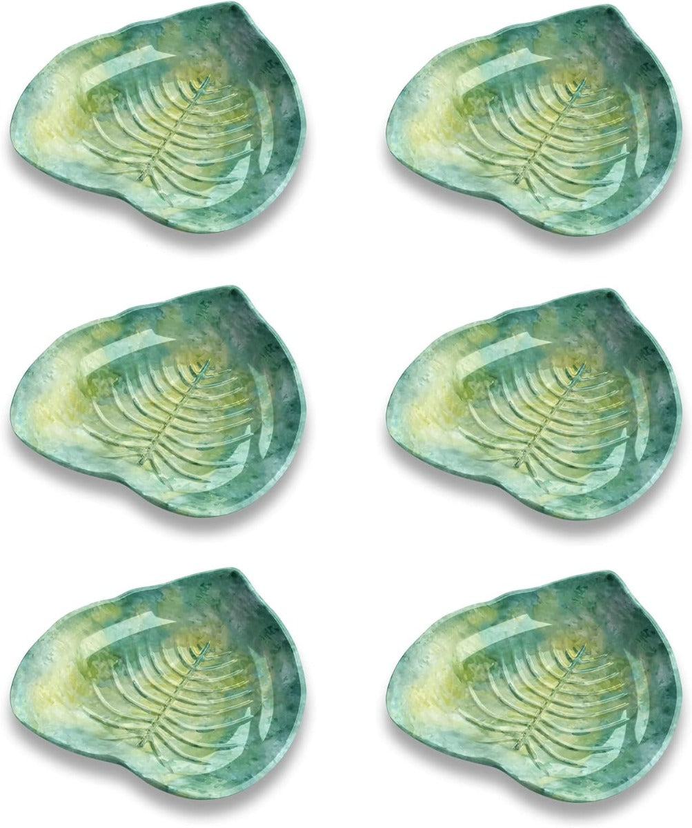 Tarhong Tropical Leaf Green Bamboo, Tidbit Bowl 5.5 x 5.75 inch