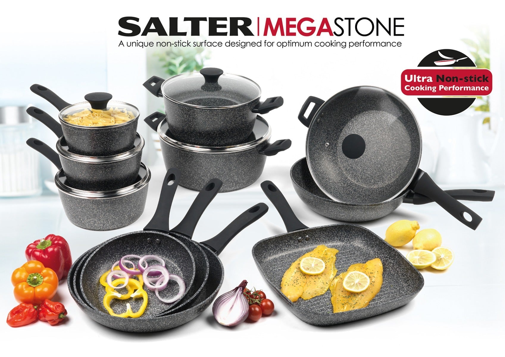 Salter Megastone Griddle Pan Silver 28cm