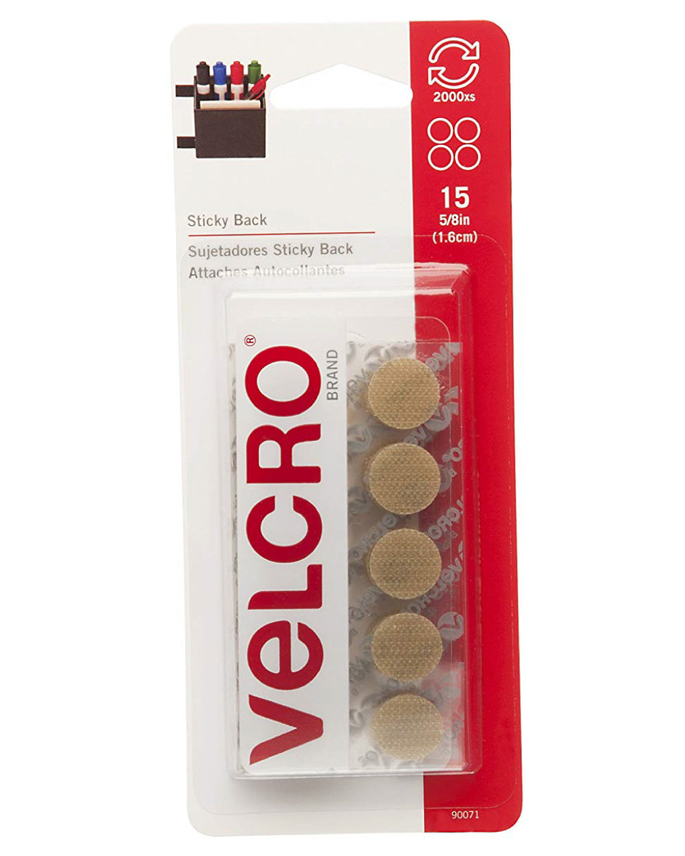 Velcro 5/8 Inches Sticky Back Beige Coin