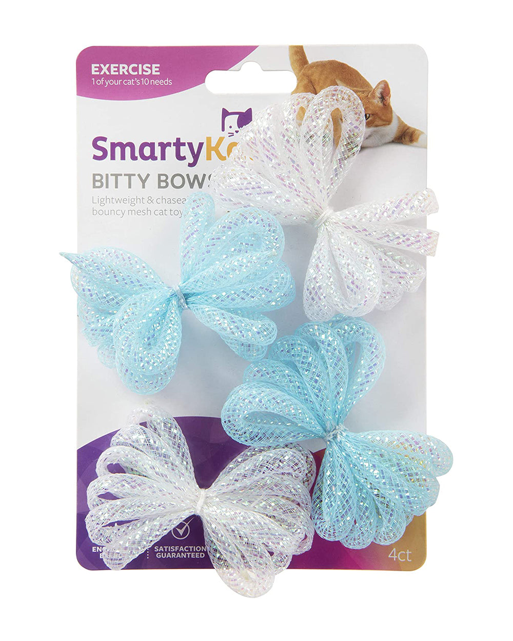 Smartykat Bitty Bows Mesh Ball Cat Toys Set of 4