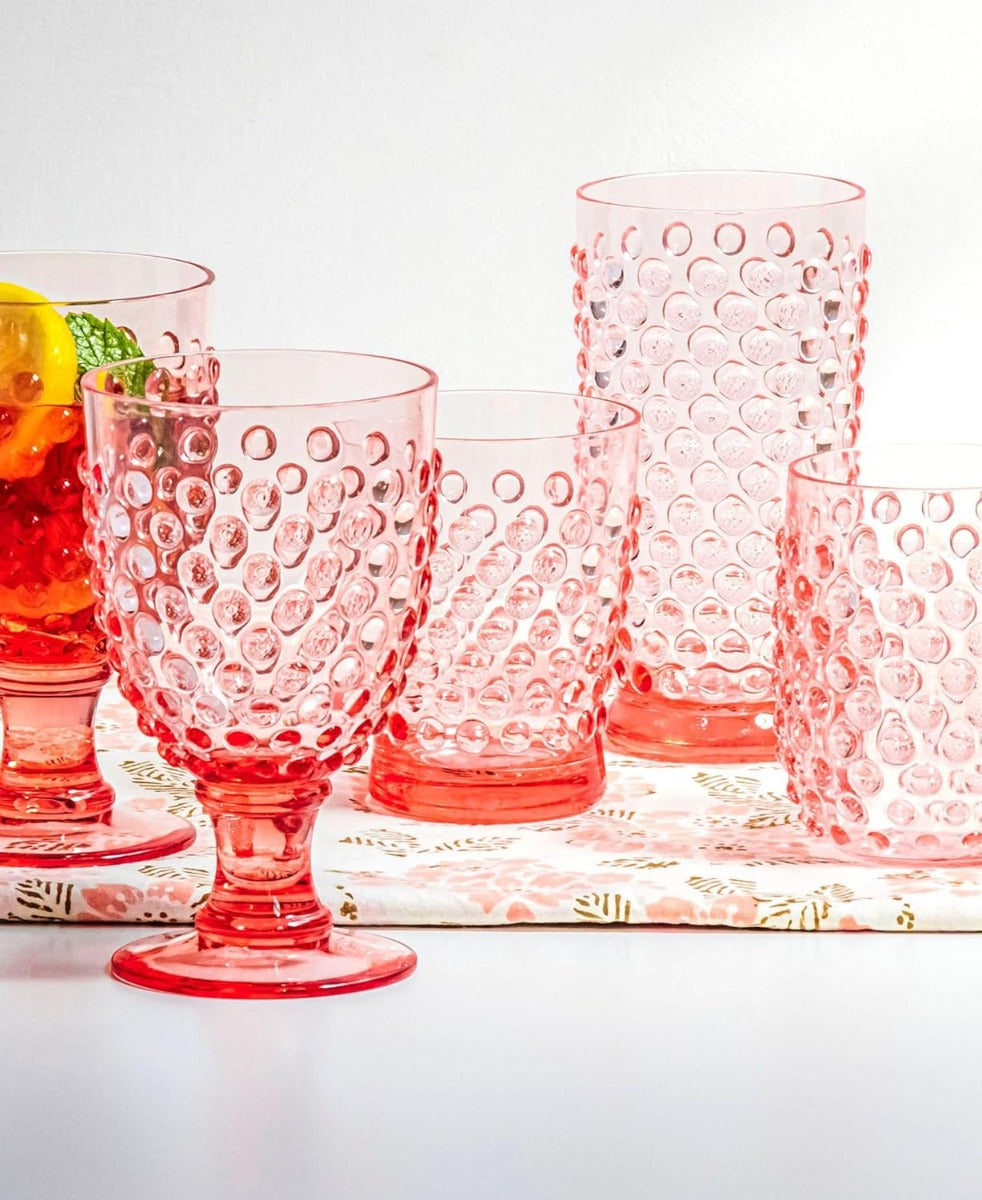 Tarhong 15oz Hobnail Stemless Pink