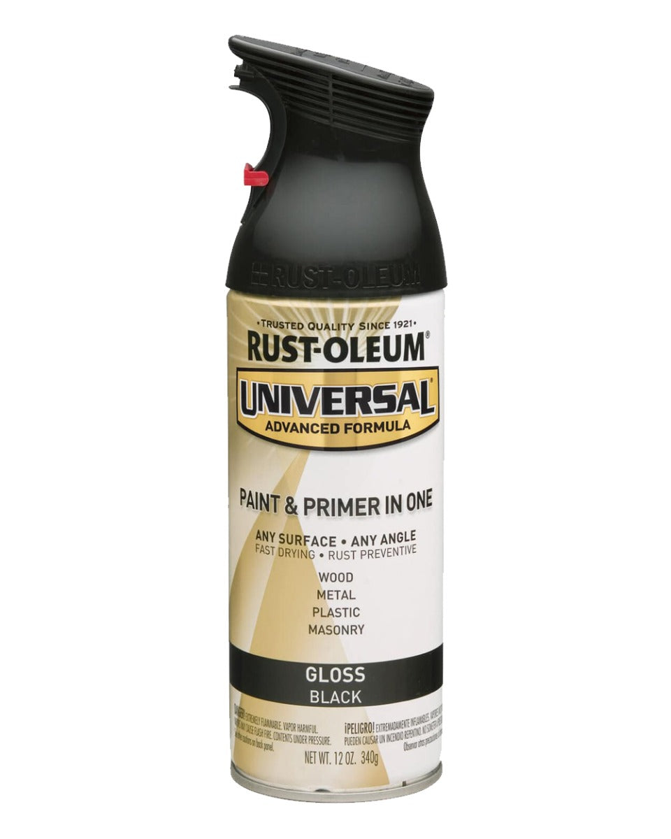 RustOleum Universal Spray Gloss Black 12Oz