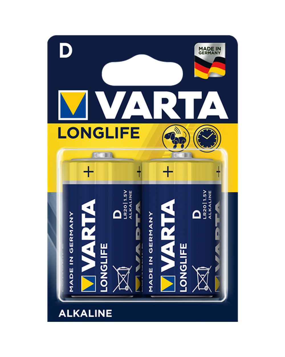 VARTA Longlife Pack of 2 D Batteries
