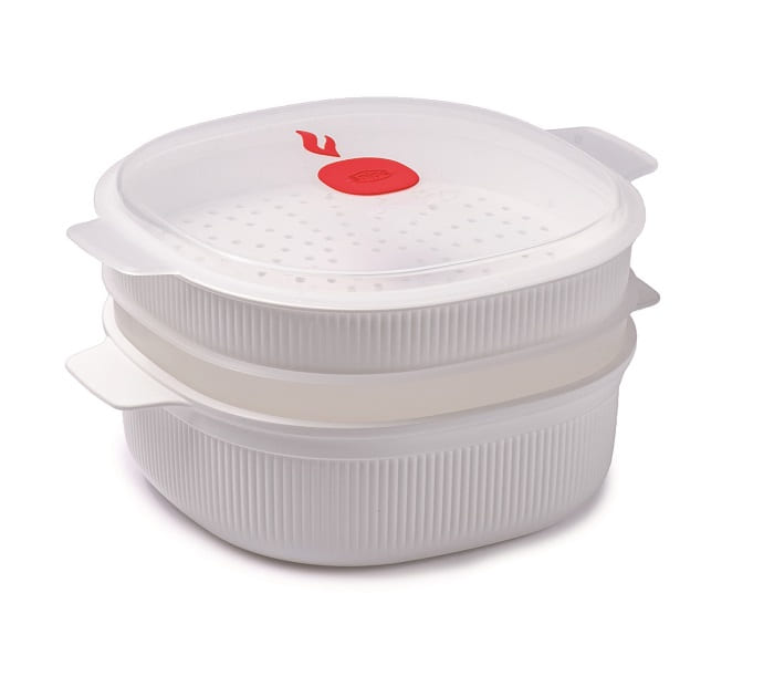 Snips Microwave 2 Tray Dish Steamer 4 Liter