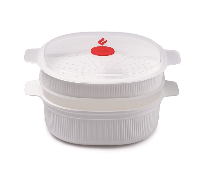 Snips Microwave 2 Tray Dish Steamer 4 Liter