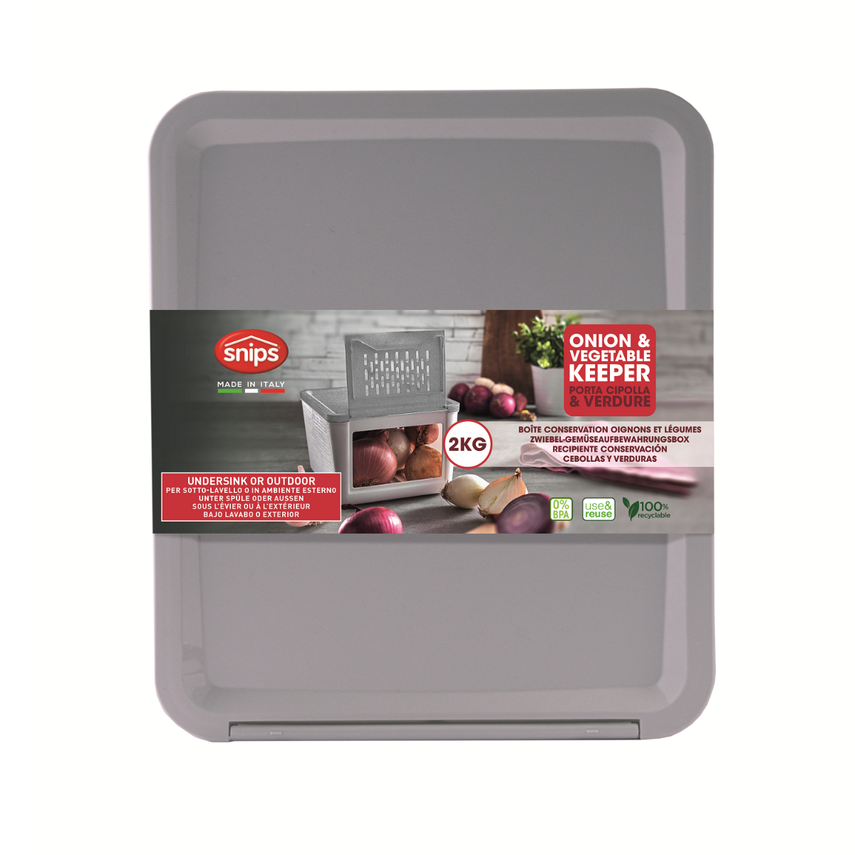 Snips White Grey Onion & Vegetables Keeper For 2 Kg