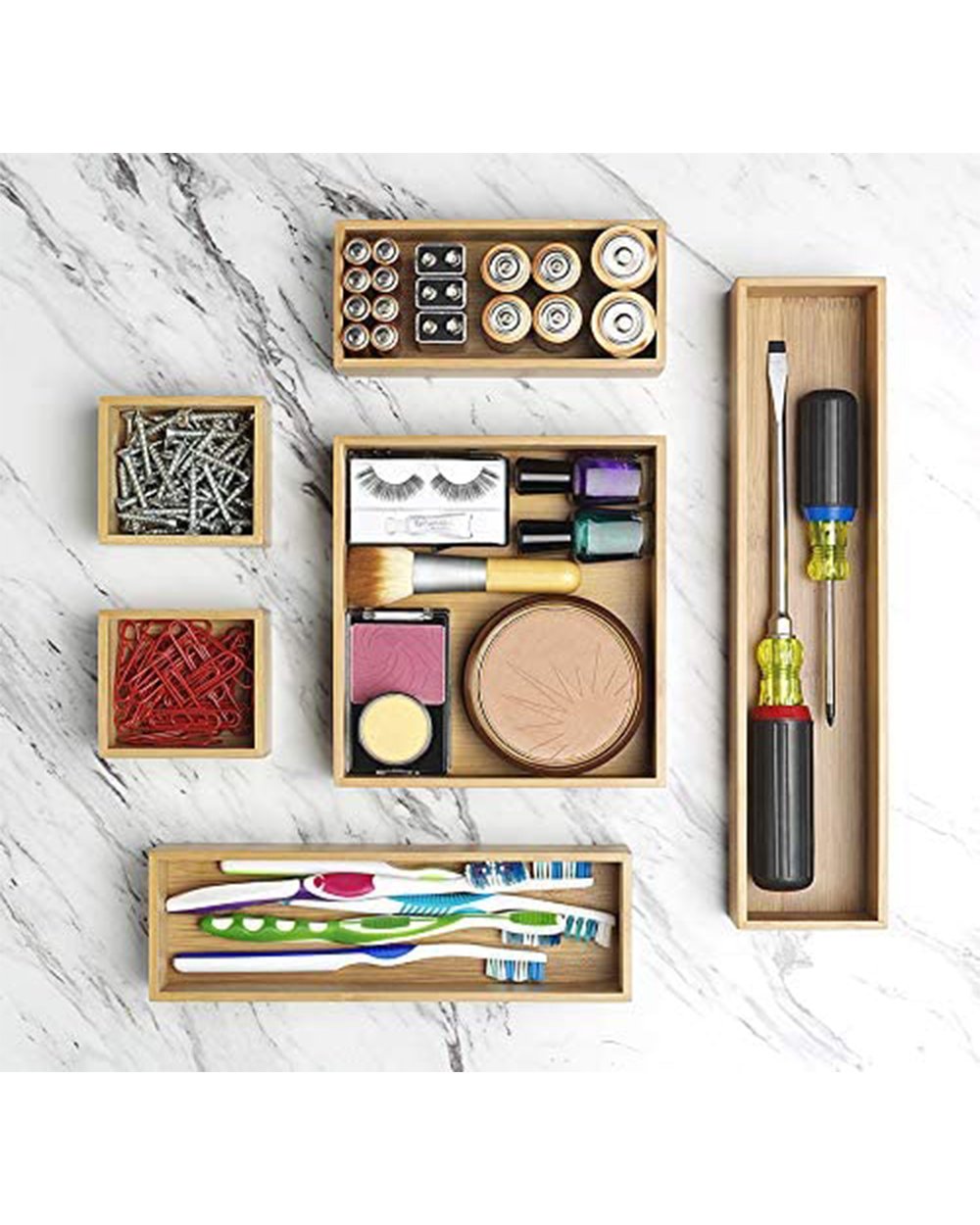 Whitmor Bamboo Drawer Organizers
