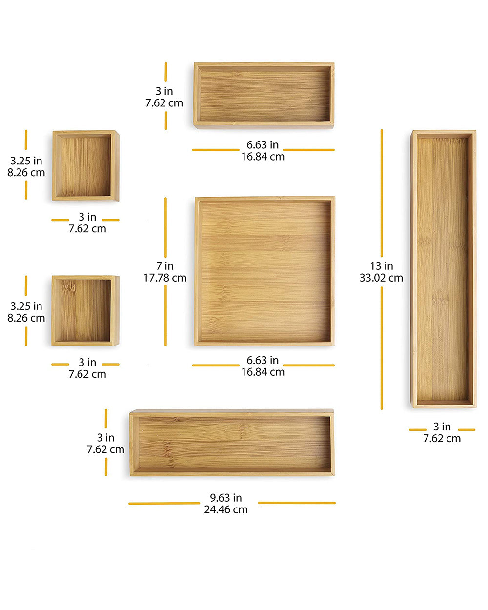 Whitmor Bamboo Drawer Organizers