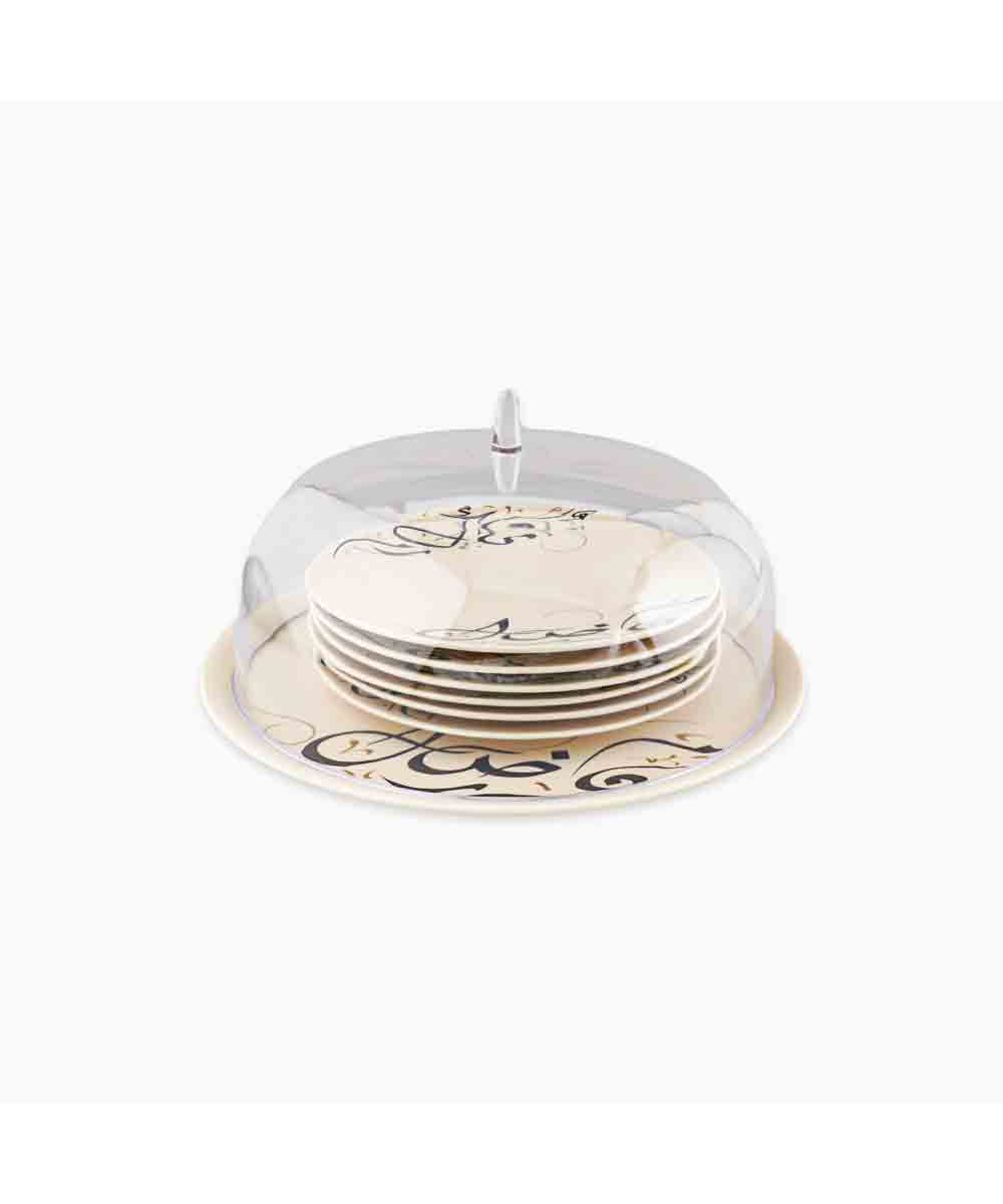Rosa Kalemat Cake Set of 8 Pieces with Acrylic Cover