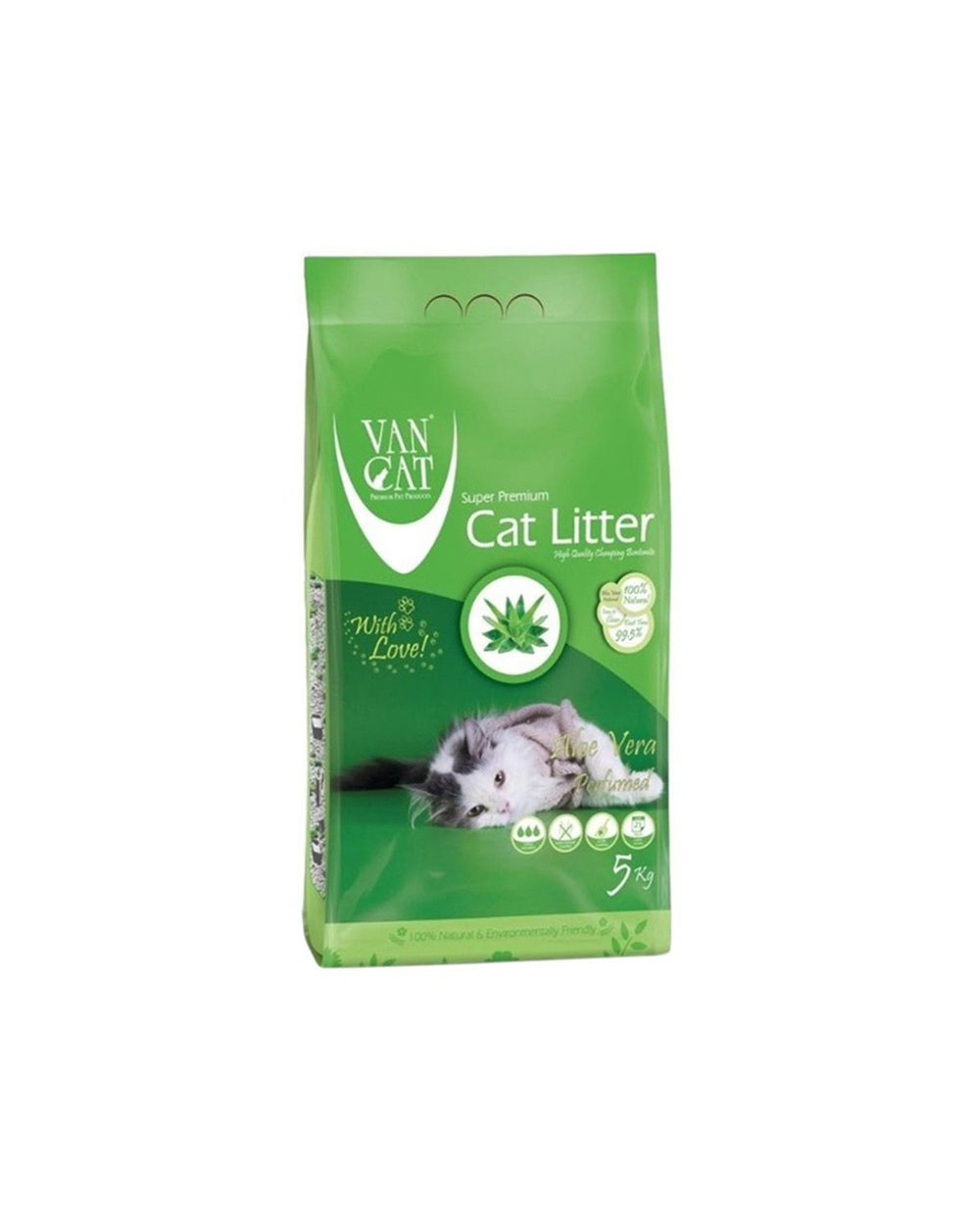 Van Cat White Clumping Bentonite Cat Litter Aloe Vera 5Kg