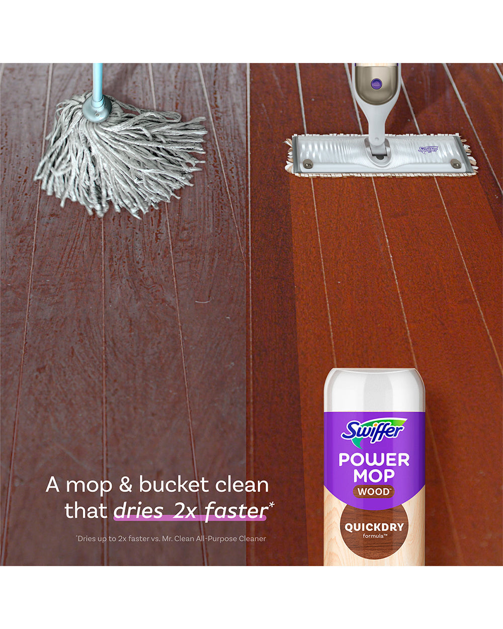 Swiffer 750ML Power Mop Wood Floor Cleaning Solution Lemon Scent