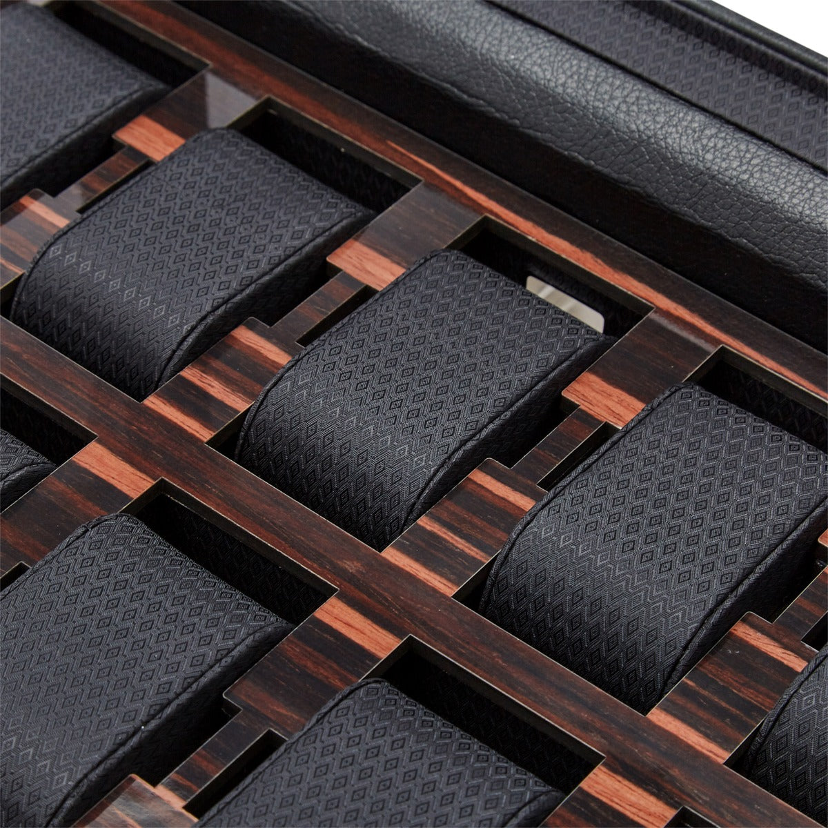 Wolf Roadster 10 pc Watch Box with Drawer Black Ebony Macassar