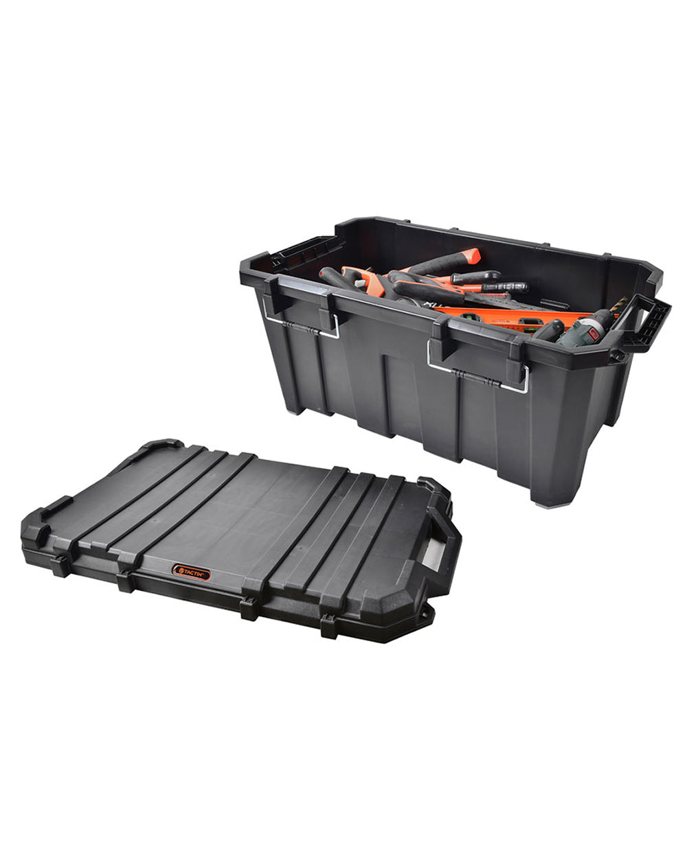 Tactix 85L Heavy Duty Storage Box 85 x 49 x 39 cm Black