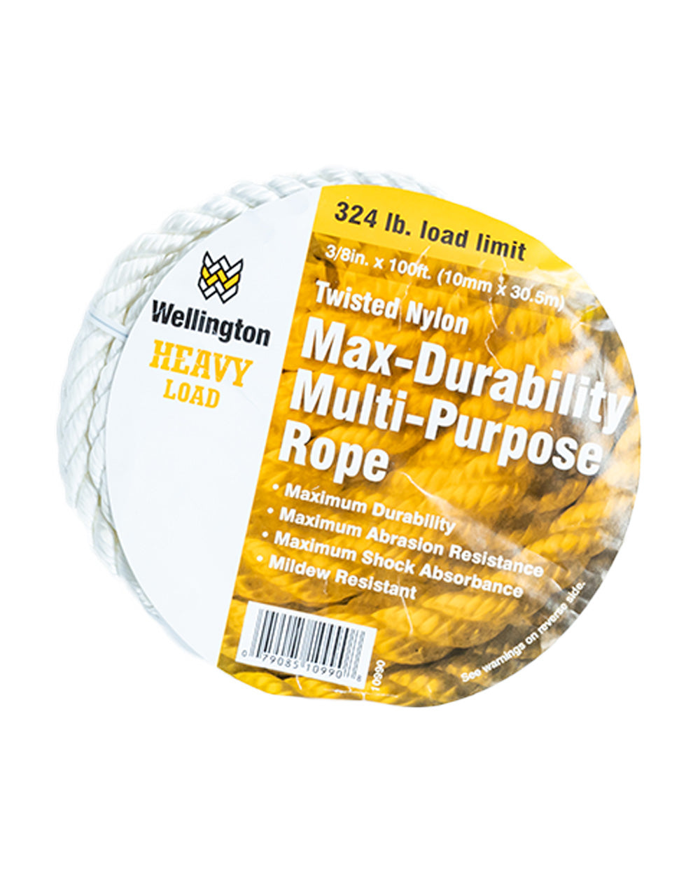 Wellington Cordage 3/8"x100' White Nylon Rope