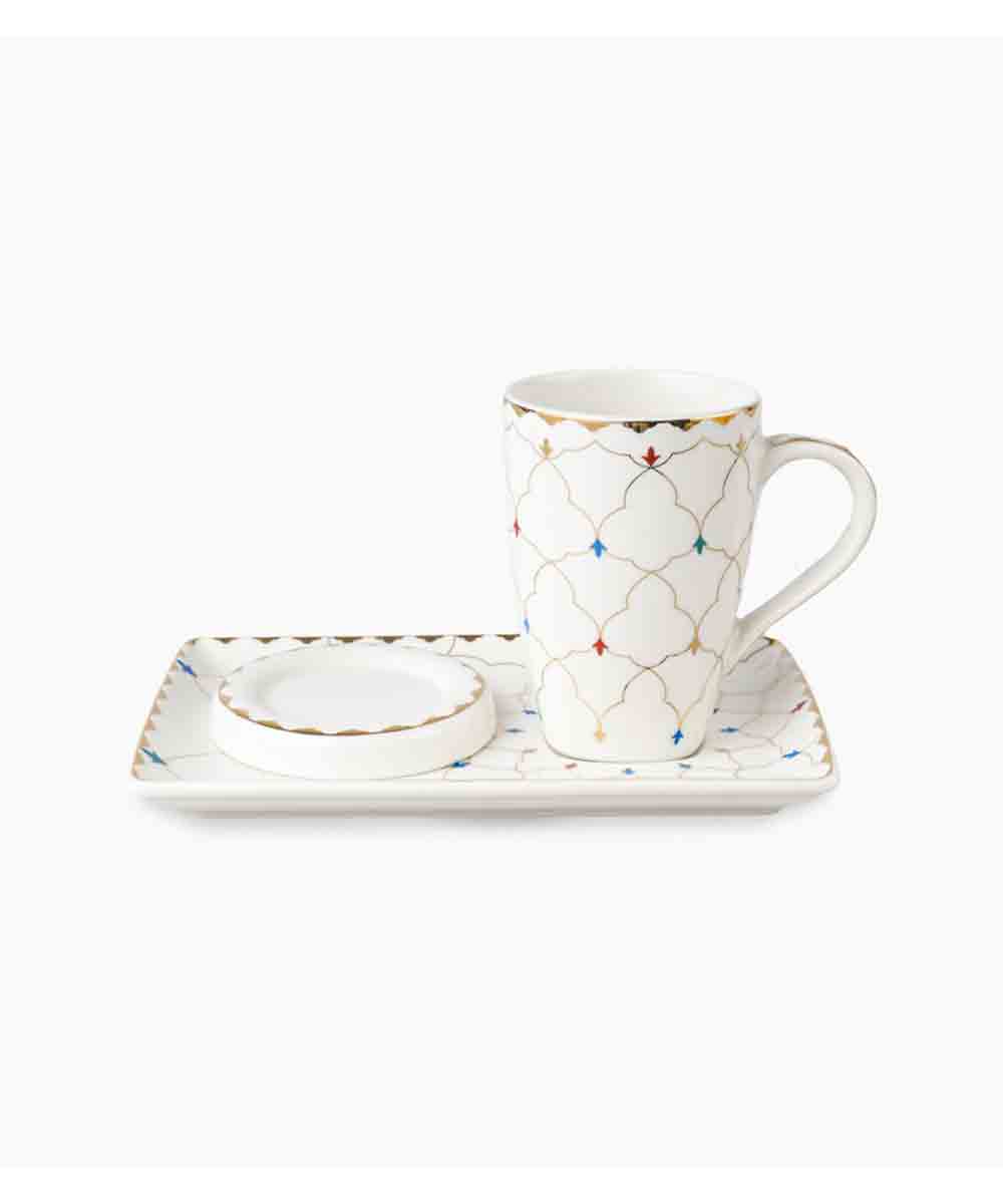 Rosa Zina Mug With Plate & Cover
