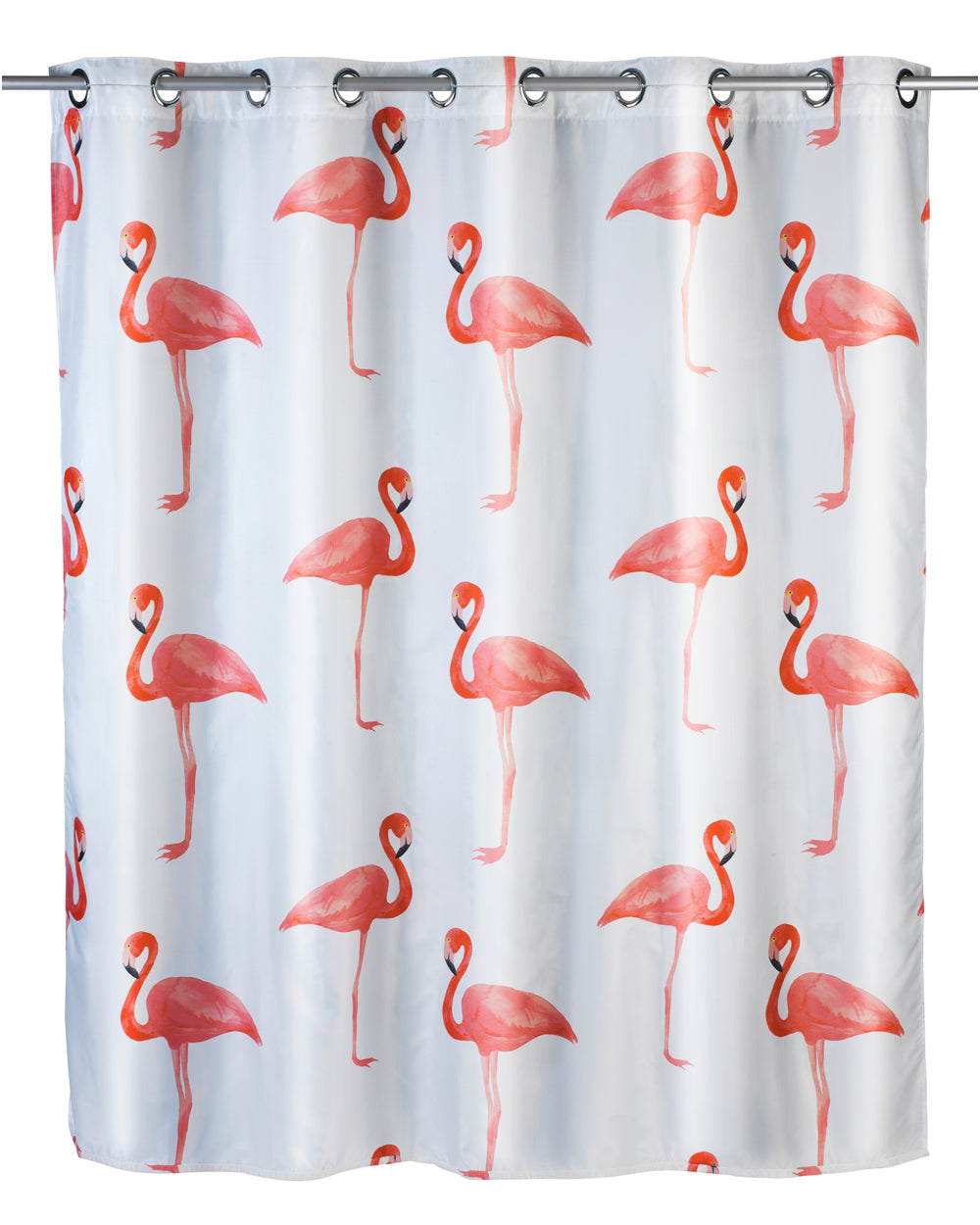 Wenko Anti Mould Polyester Shower Curtain Comfort Flex Flamingo
