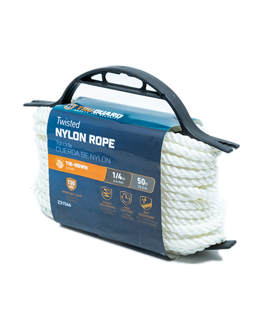 Tru-Guard 1/4"x50' White Nylon Cord