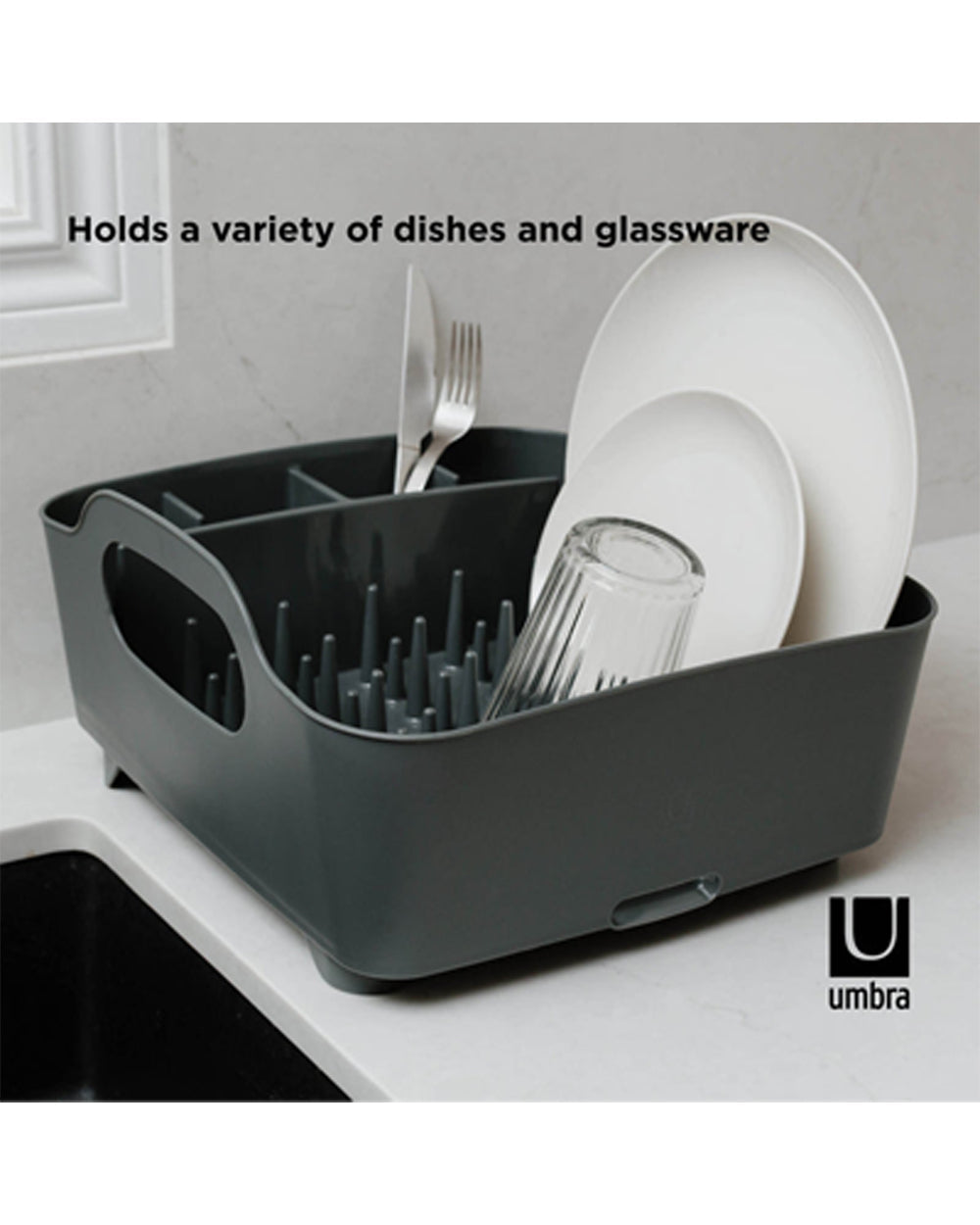 Umbra Tub Dish Rack Charcoal