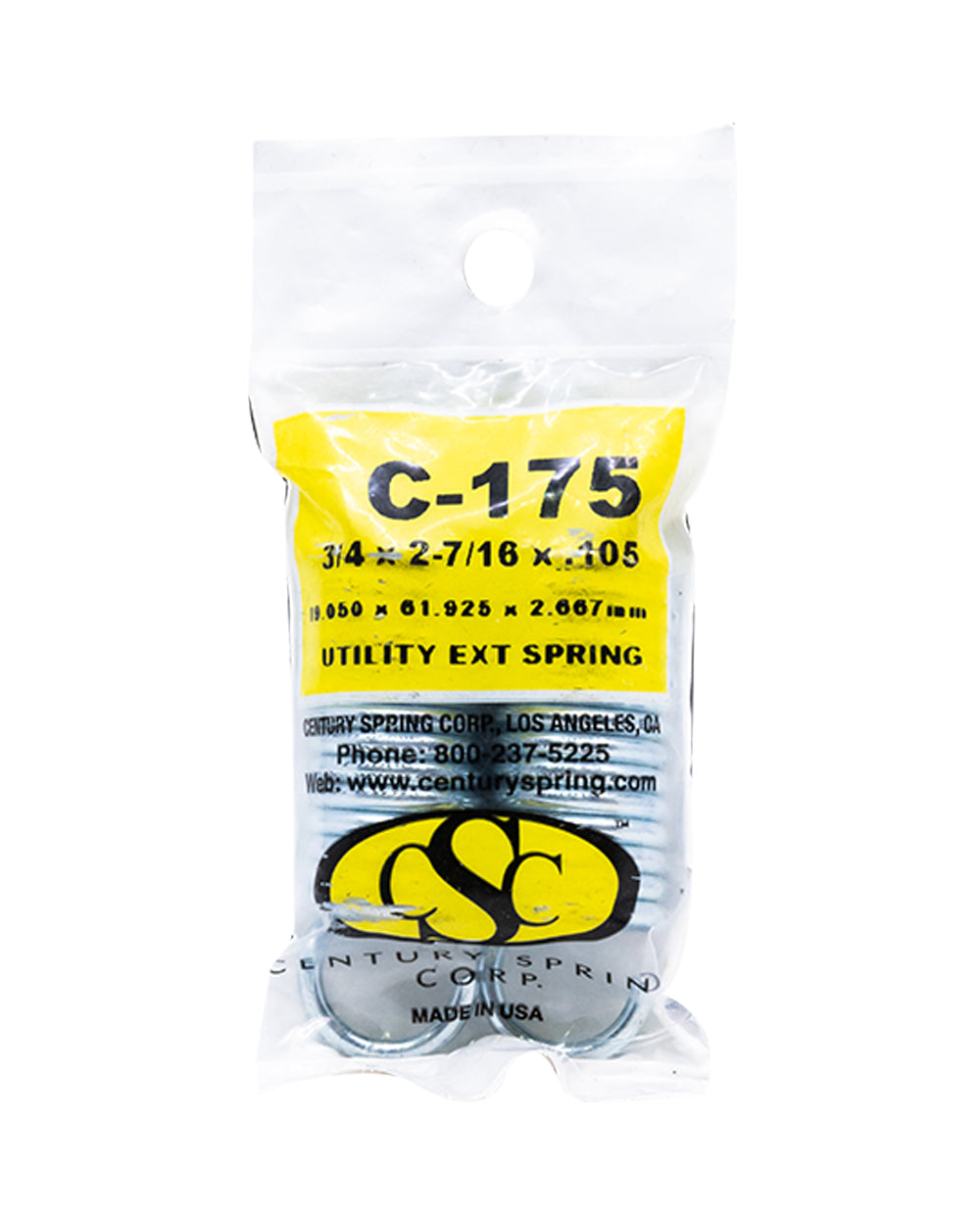Utility Extension Spring Pack of 2 - 19.050 x 61.925 x 2.667 mm