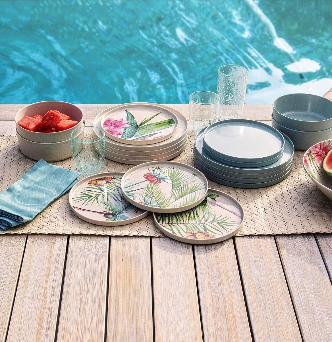 Tarhong Palermo Tropical Bamboo Serve Bowl 12 inch