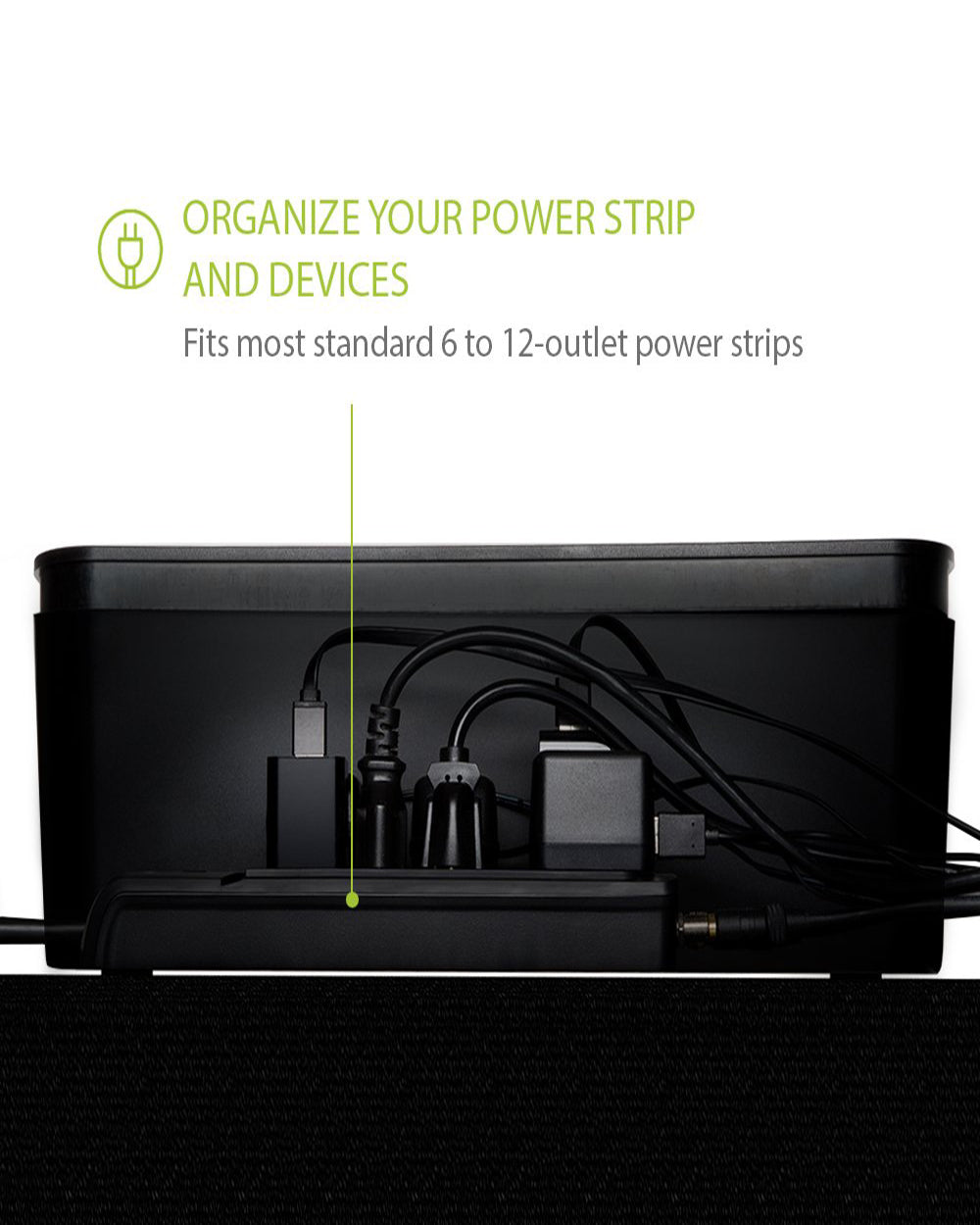 UTW In-Box Cable Organizer Under Desk Black