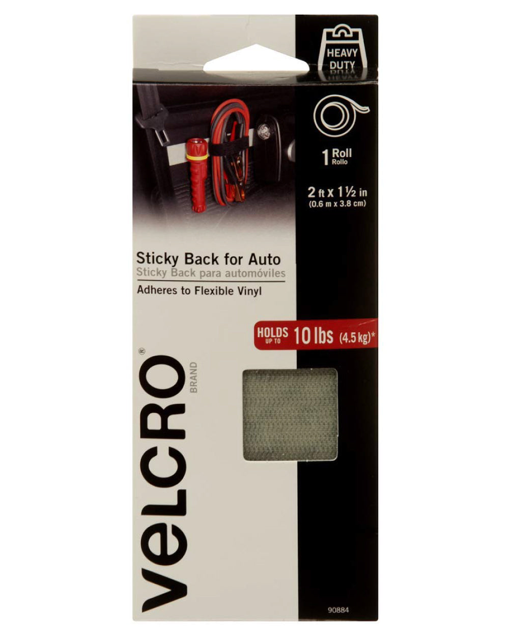 Velcro 2 Ft X 1-1/2 Inches Grey Tape