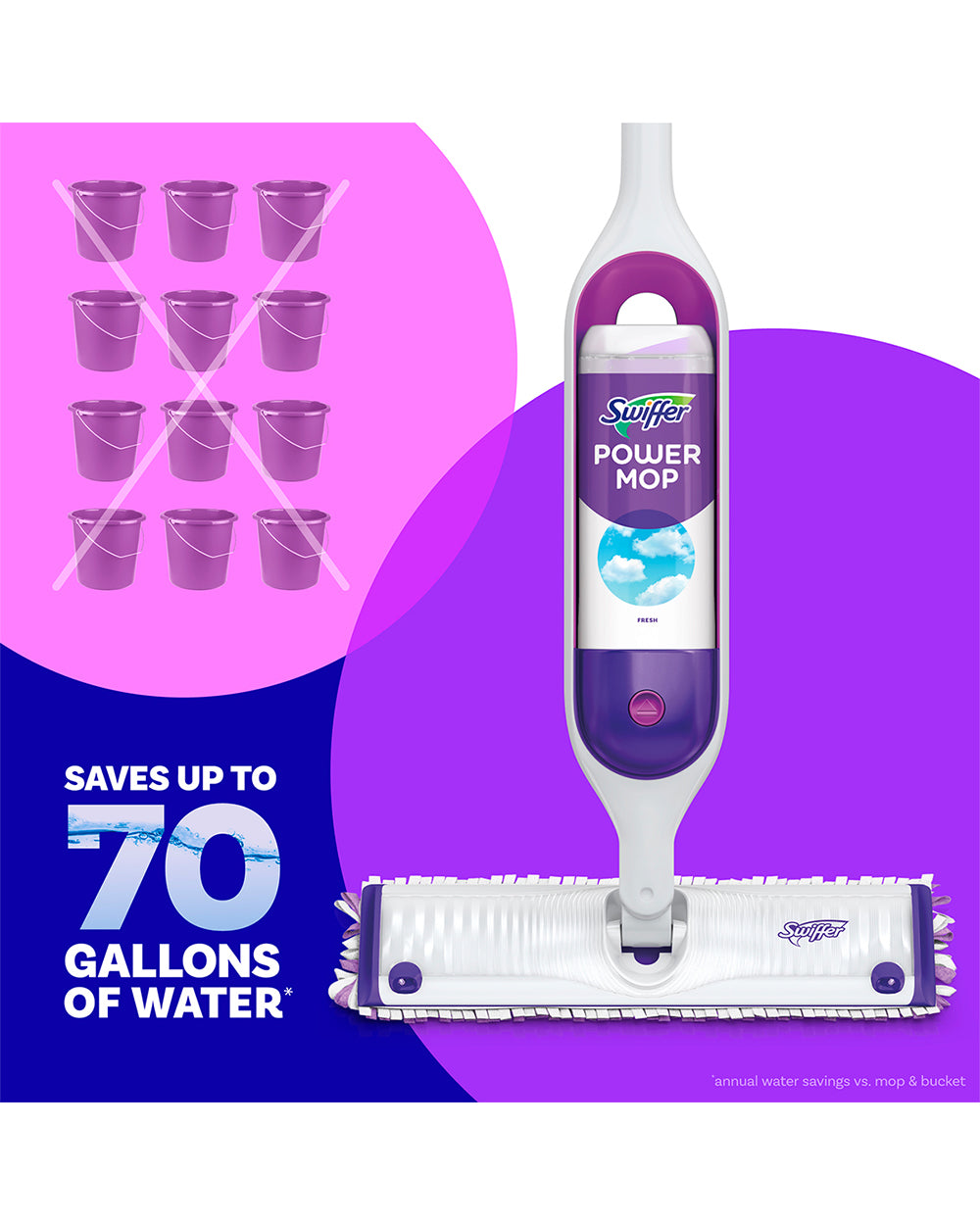 Swiffer 750ML Power Mop Cleaning Solution Fresh Scent