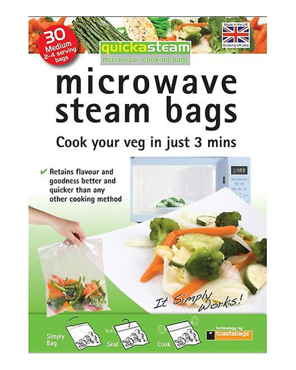 Toastabags Microwave Steam Bags Medium 30 Pack