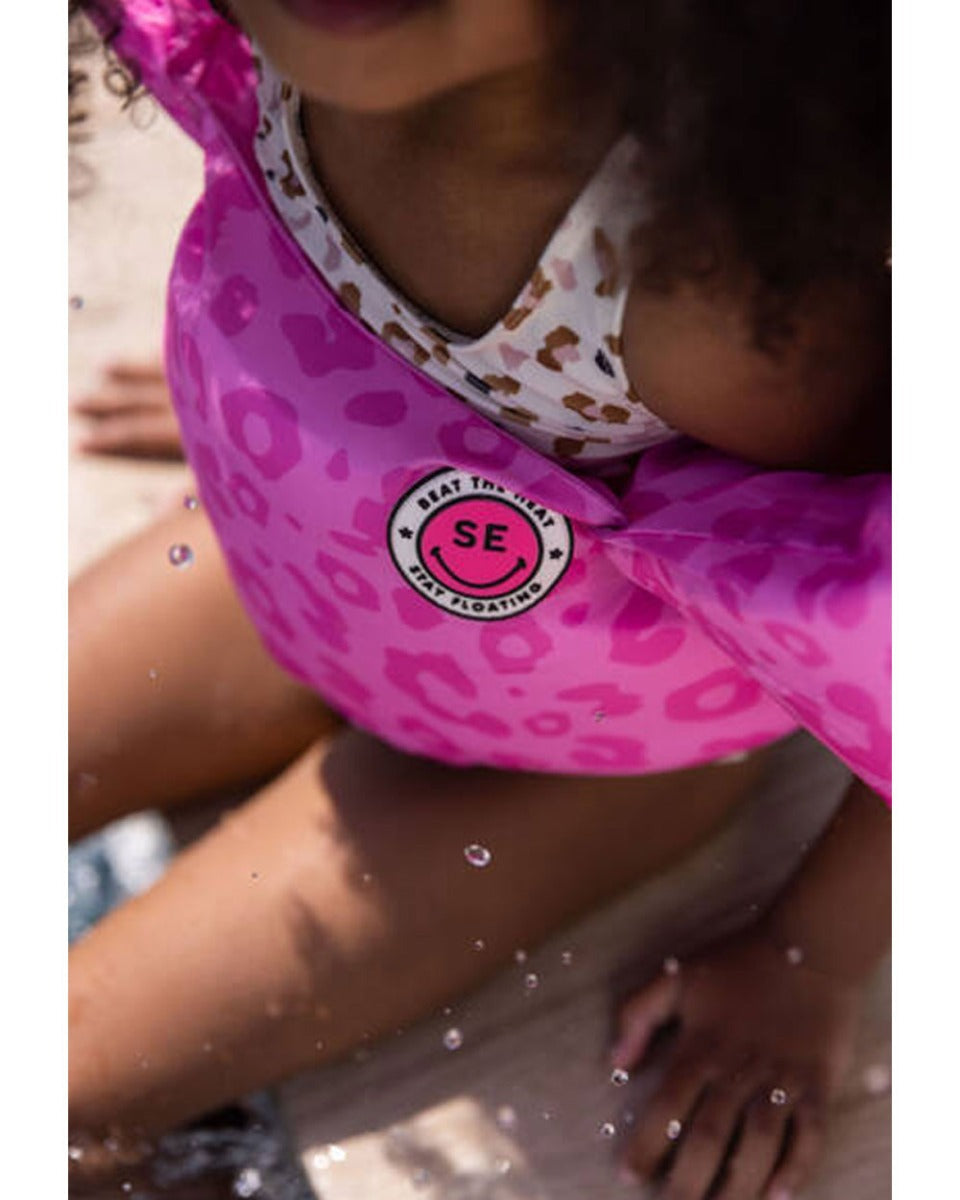 Swim Essentials Pink Leopard Puddle Jumper 2-6 years