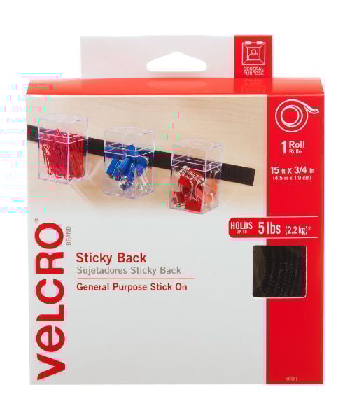 Velcro Tape 3/4inch X 15ft. Black