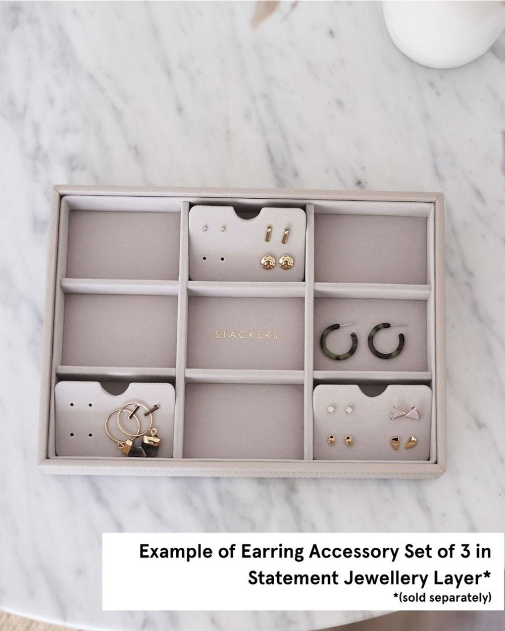 Stackers Grey Earring Display Accessory Set Of 3