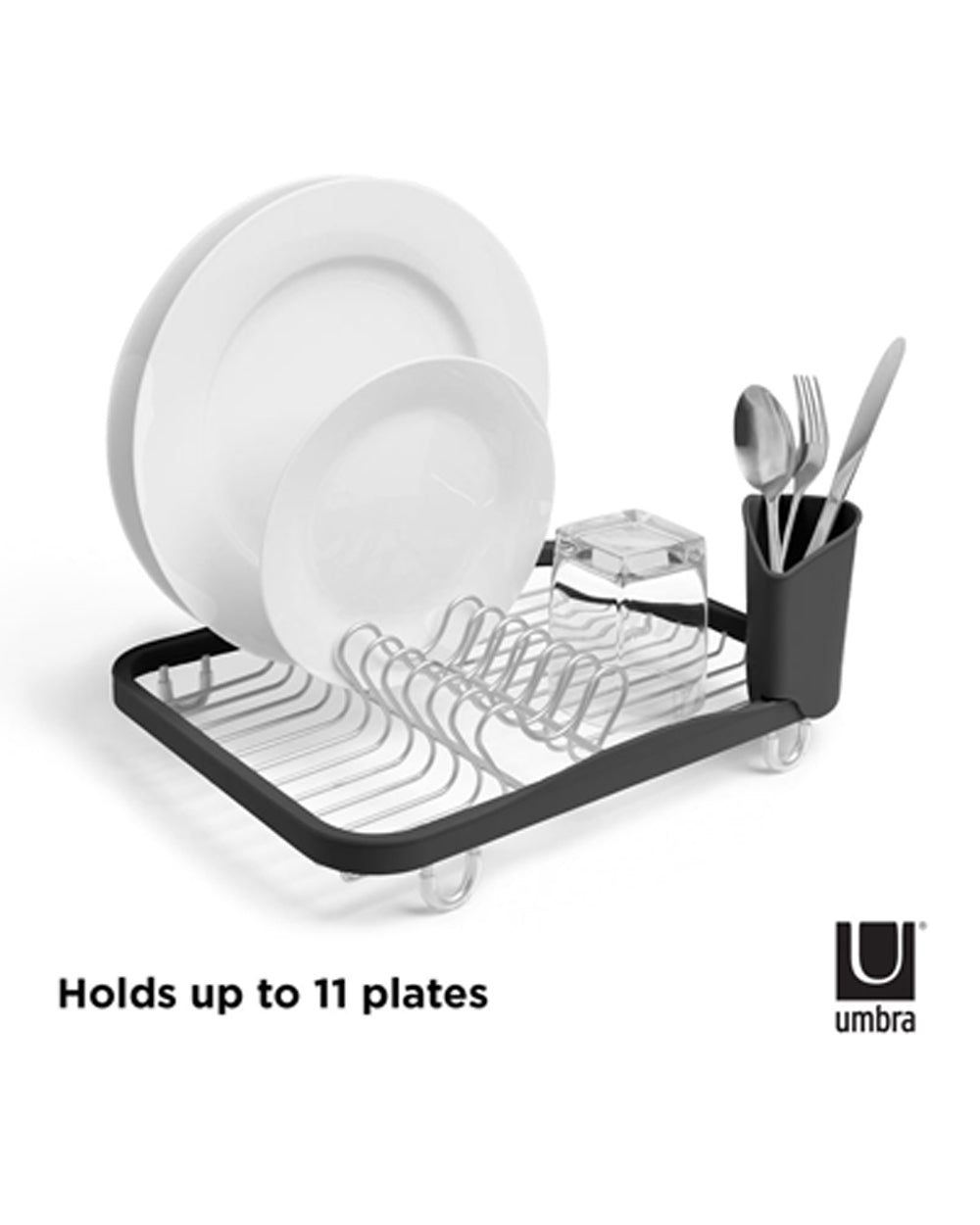 Umbra Sinkin Dish Rack Smoke Nickel