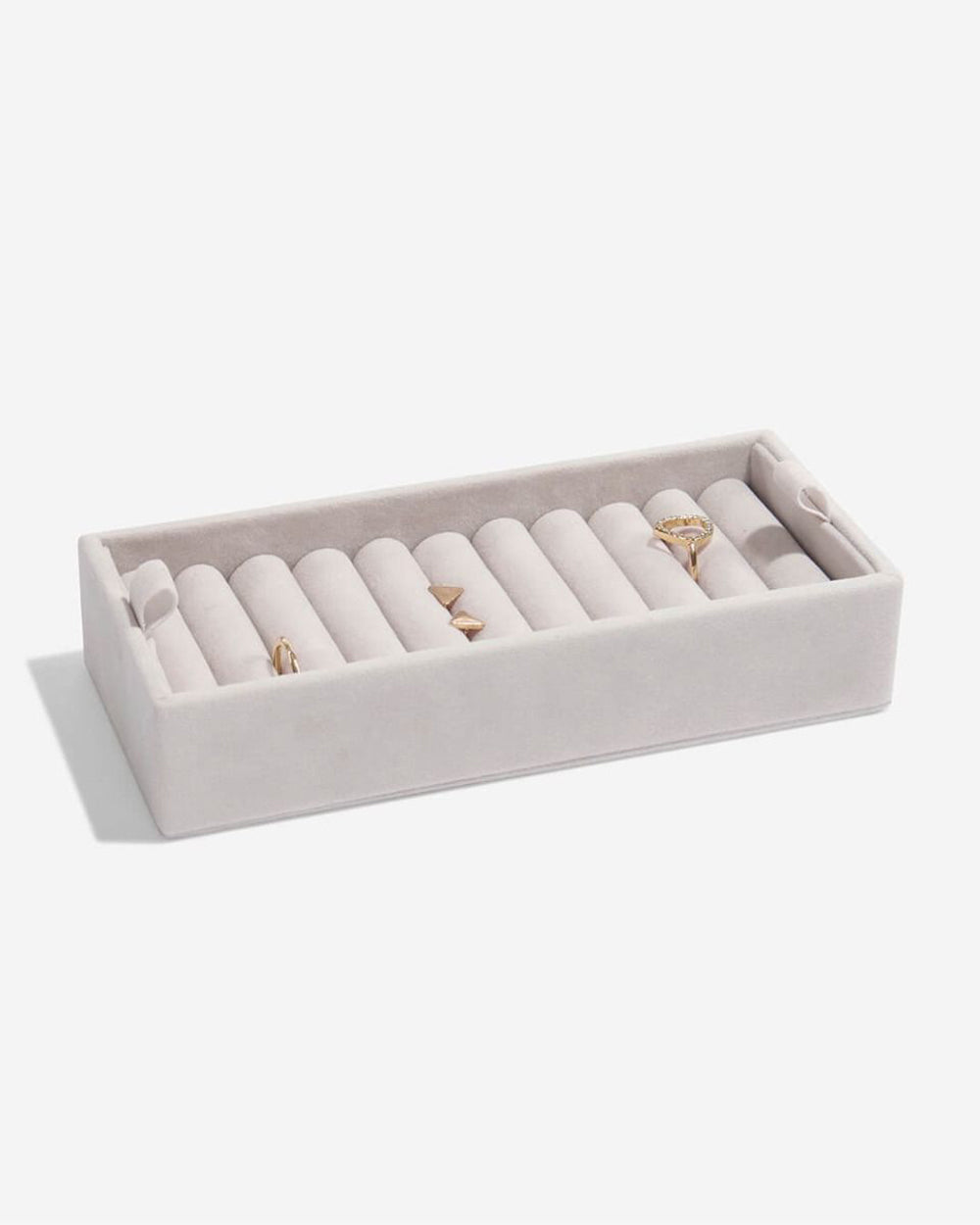 Stackers Velvet Ring Holder Grey