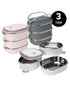 Simplify 70oz Oblong 3 Tier Stainless Steel Insulated Lunch Box Assorted 1 Pieces