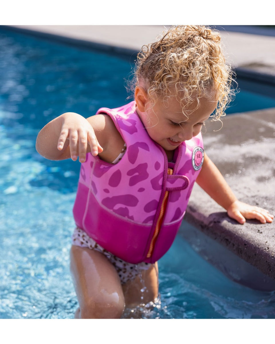 Swim Essentials Pink Leopard Swimming Vest 4-6 years