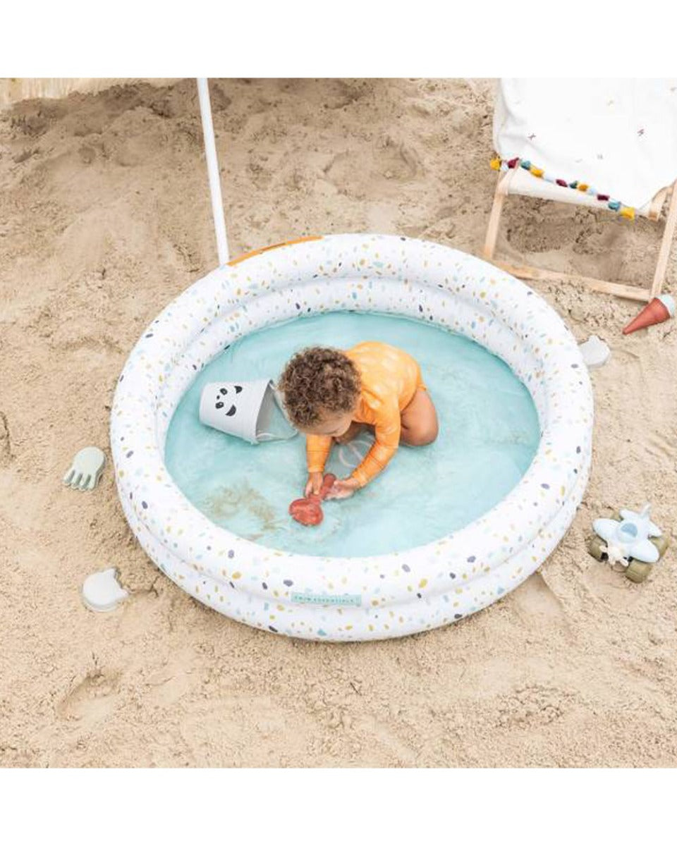 Swim Essentials White Terrazzo Mint Green Children's Pool 100cm 2 Rings