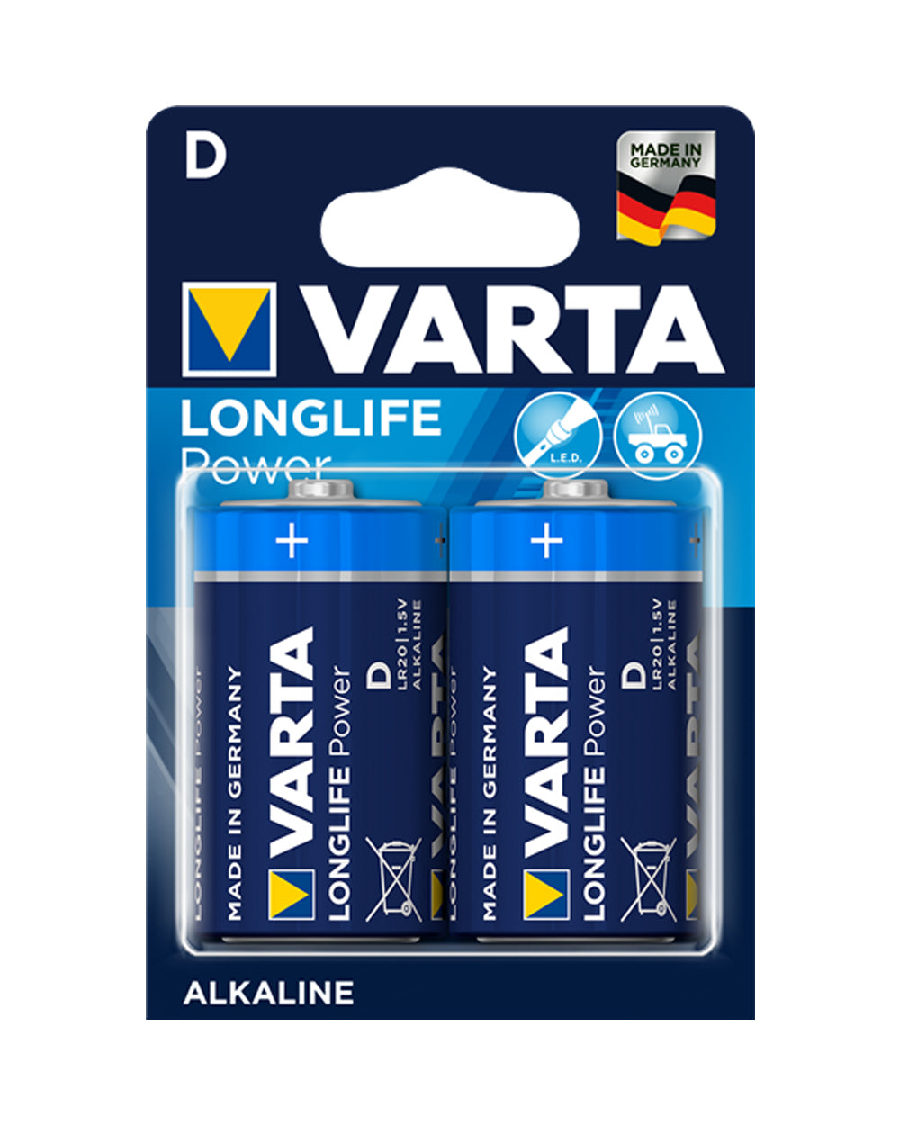 VARTA Longlife Power Pack of 2 D Batteries