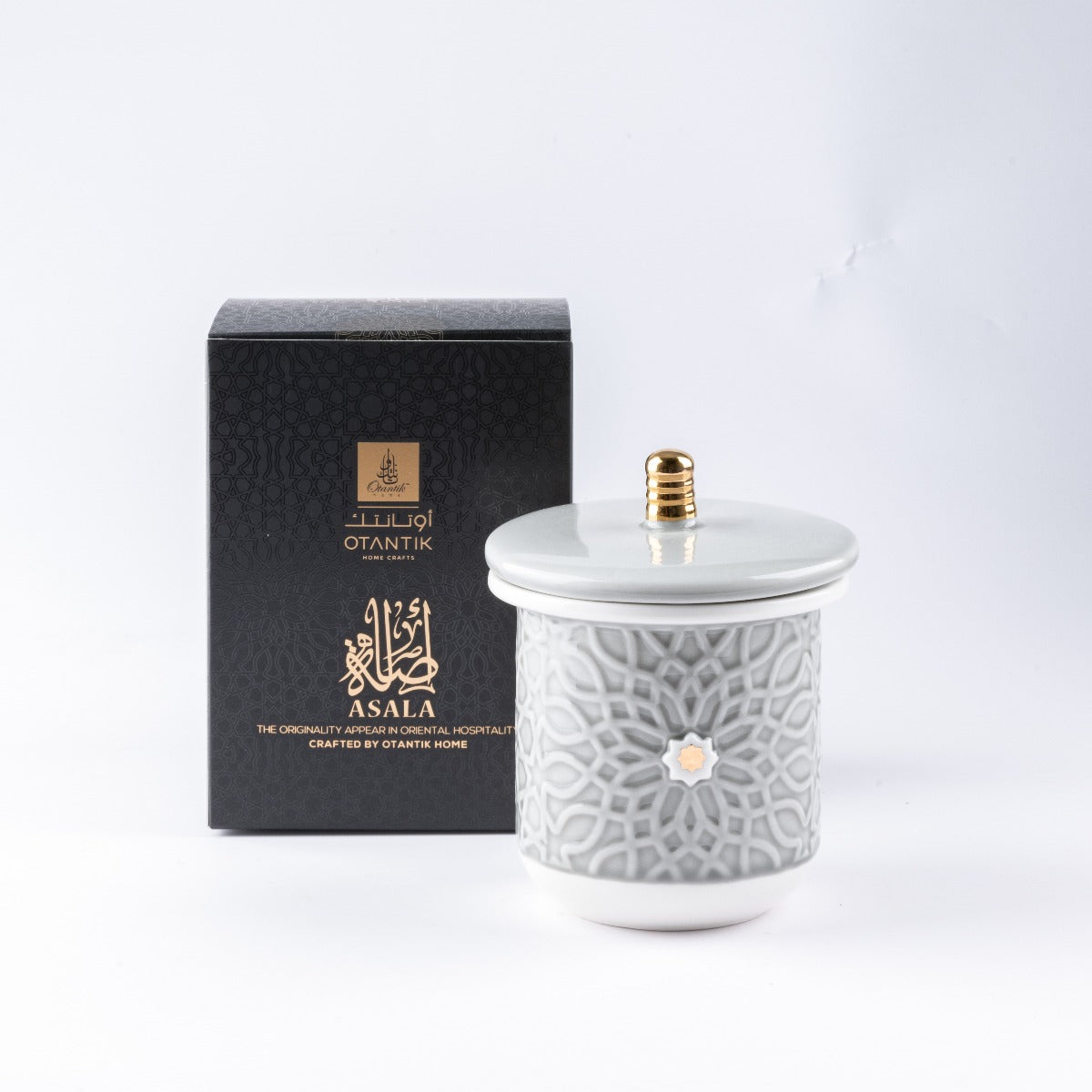 Otantik Asalah Large Scented Candle Grey Gold