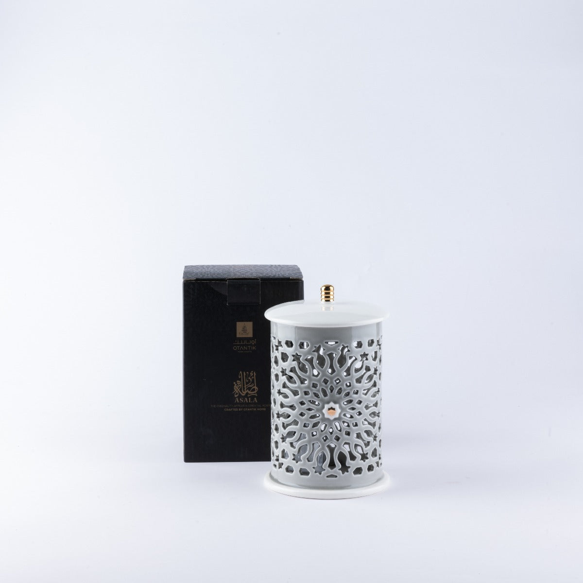 Otantik Asalah Small Electronic Candle Grey Gold