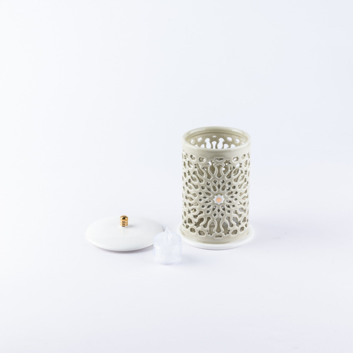 Otantik Asalah Small Electronic Candle Beige Gold